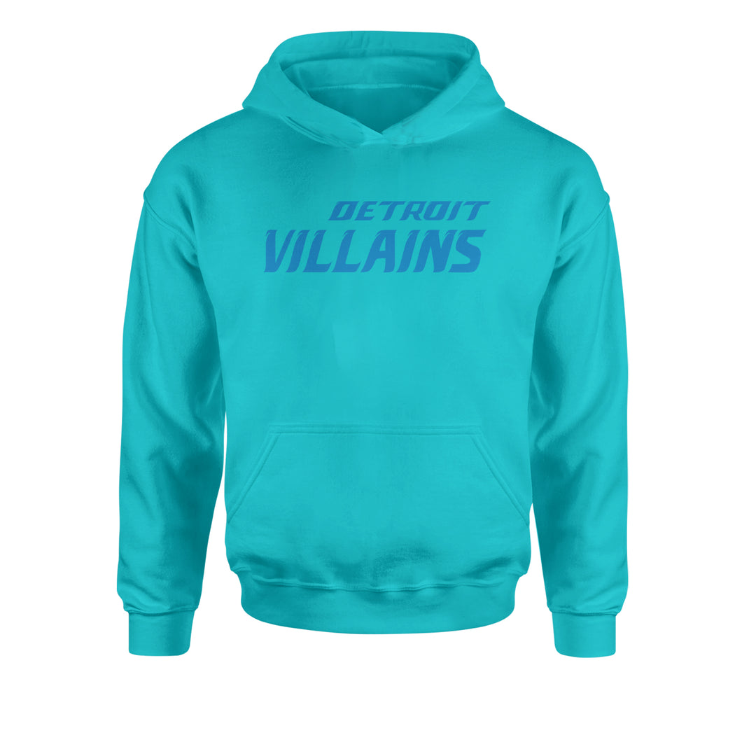 Detroit Villains Grit Football Youth-Sized Hoodie Teal