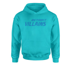 Detroit Villains Grit Football Youth-Sized Hoodie Teal