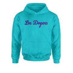 Los Doyers LA Baseball Youth-Sized Hoodie Teal