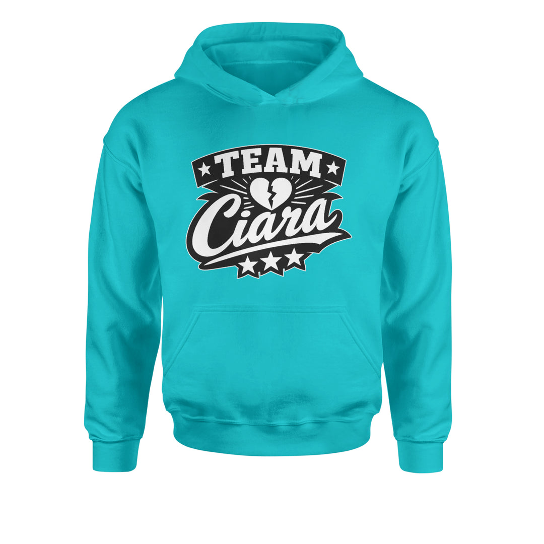 Team Ciara Scamanda Broken Heart Youth-Sized Hoodie Teal