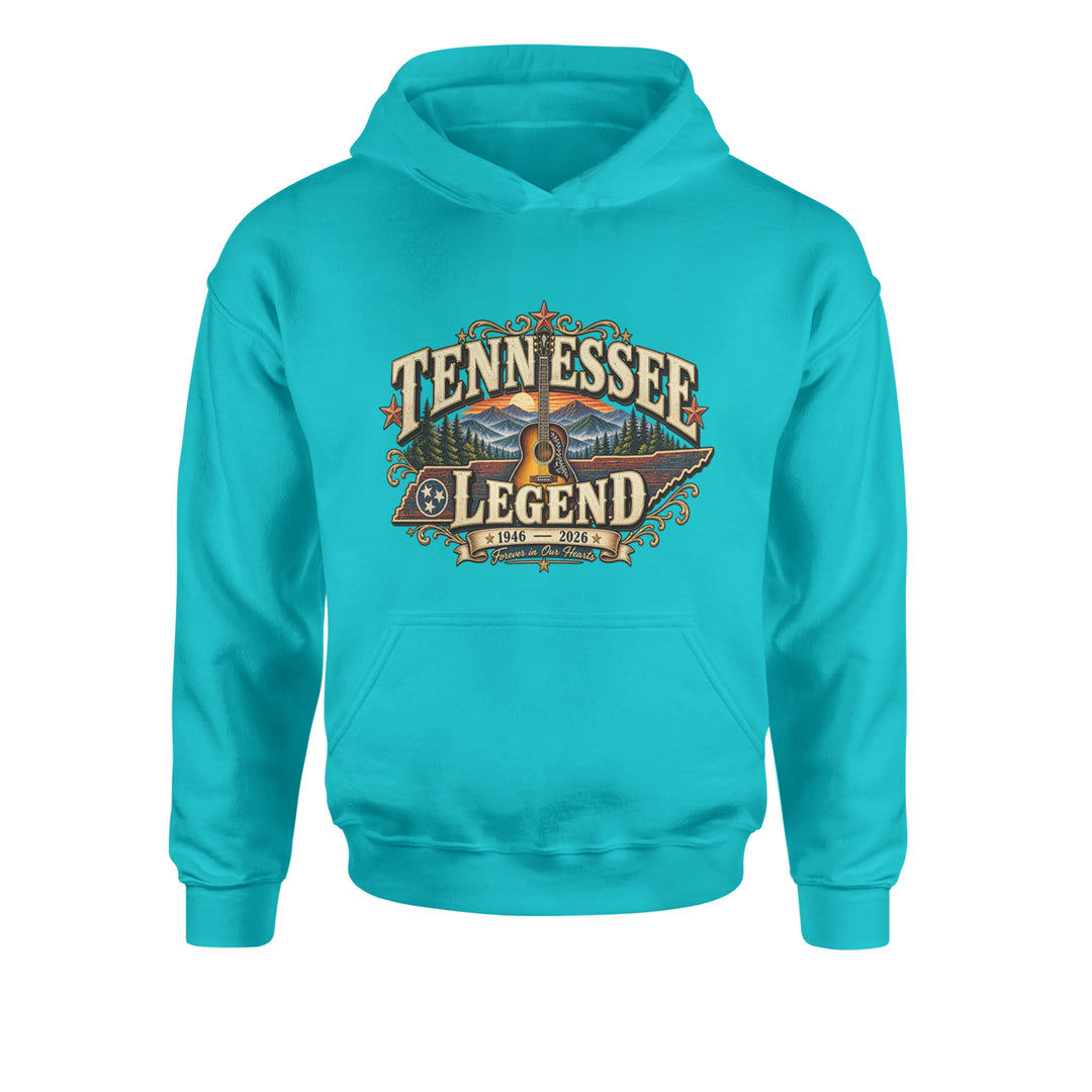 Tennessee Legend Country Music Dolly Youth-Sized Hoodie Teal