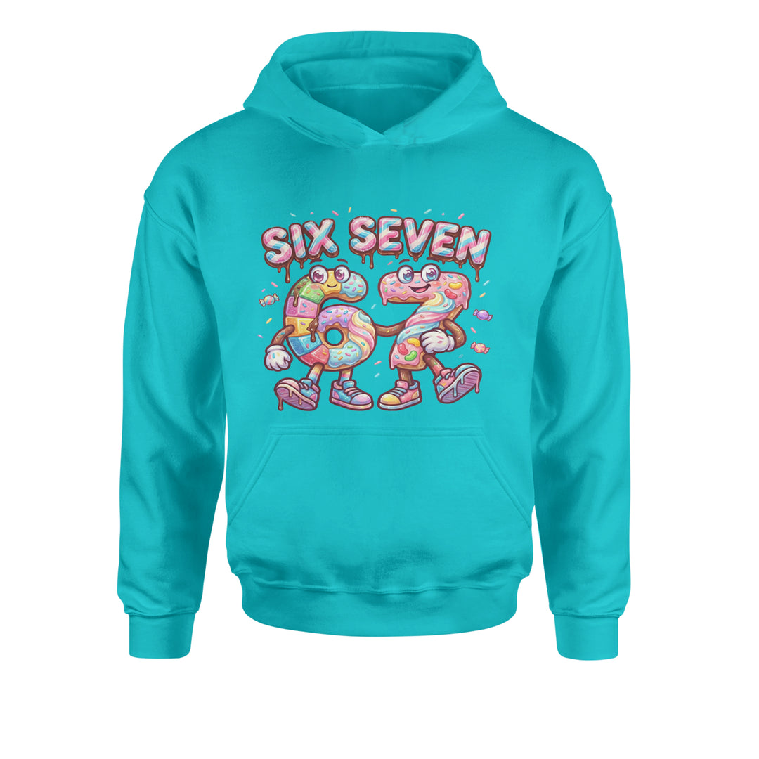 67 Candy Swirl Meme Youth-Sized Hoodie Teal