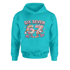 67 Candy Swirl Meme Youth-Sized Hoodie Teal
