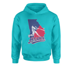 Atlanta Georgia Batter Up Youth-Sized Hoodie Teal