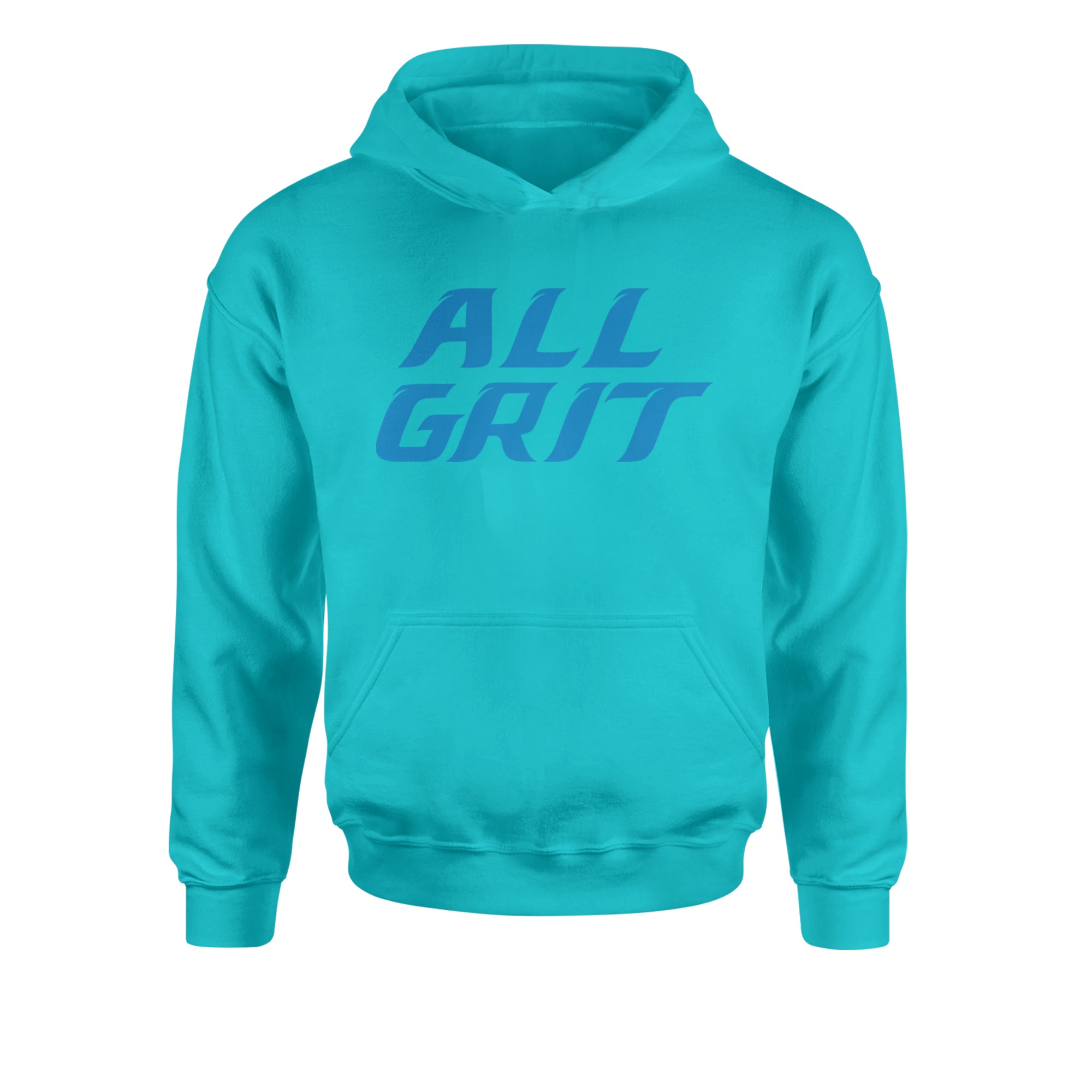 All Grit Detroit Football Youth-Sized Hoodie Teal