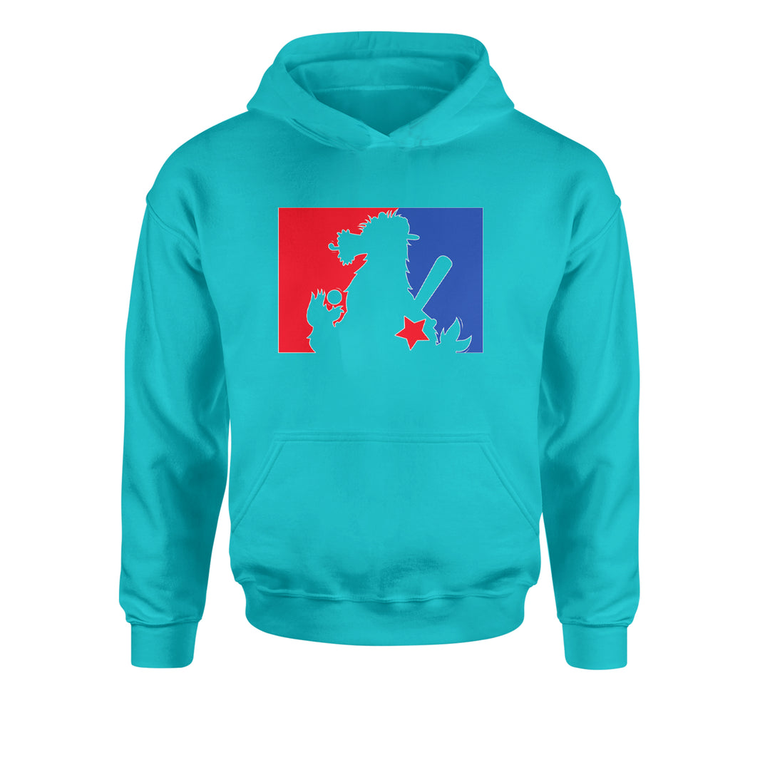 Philly Baseball Phan graphic on Kids' Heavyweight Fleece Pullover Hoodie in Teal