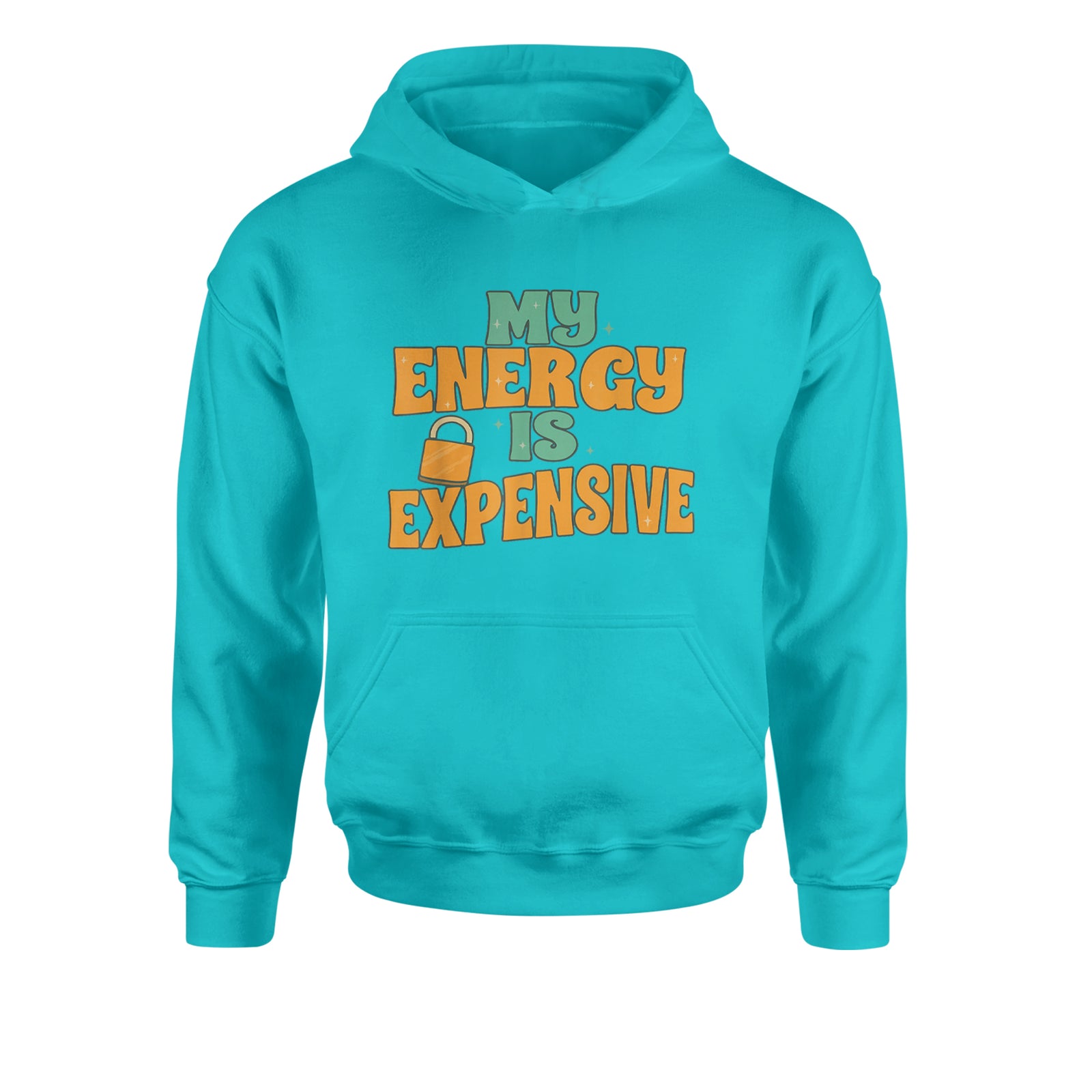 My Energy Is Expensive Self-Care Youth-Sized Hoodie Teal