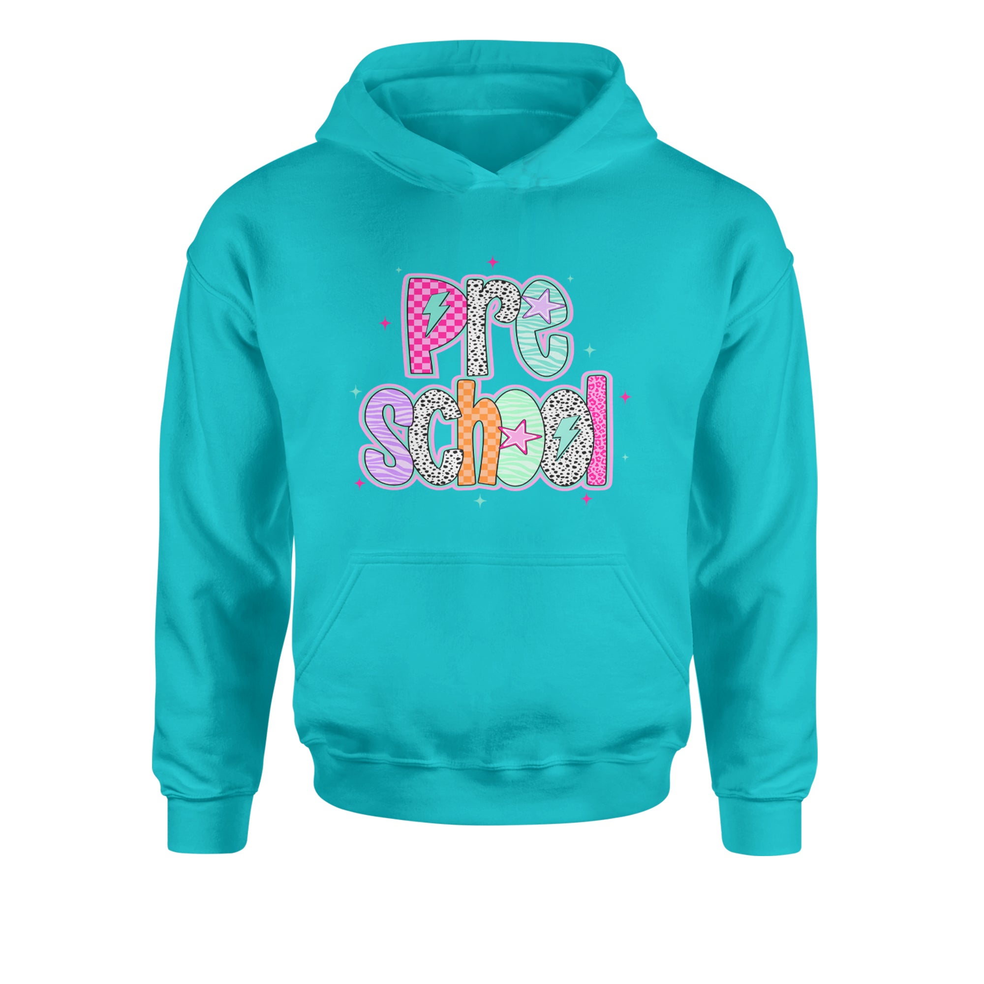 Preschool Power Colorful Back to School Youth-Sized Hoodie Teal