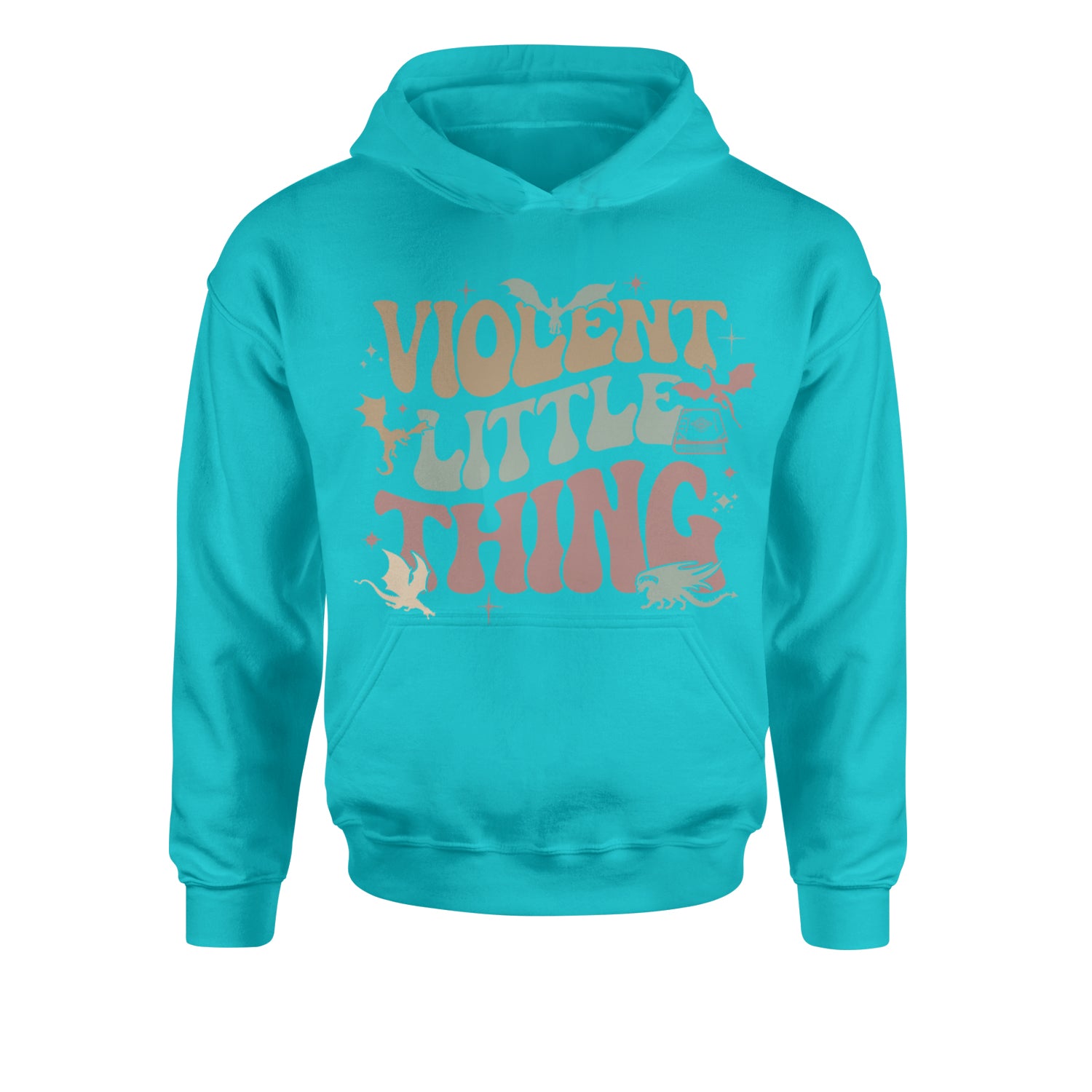 Violent Little Thing Dragon Youth-Sized Hoodie Teal