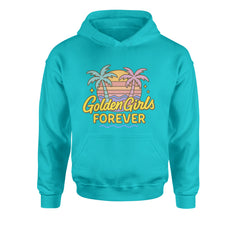 Golden Girls Forever Retro Sunset Youth-Sized Hoodie Teal