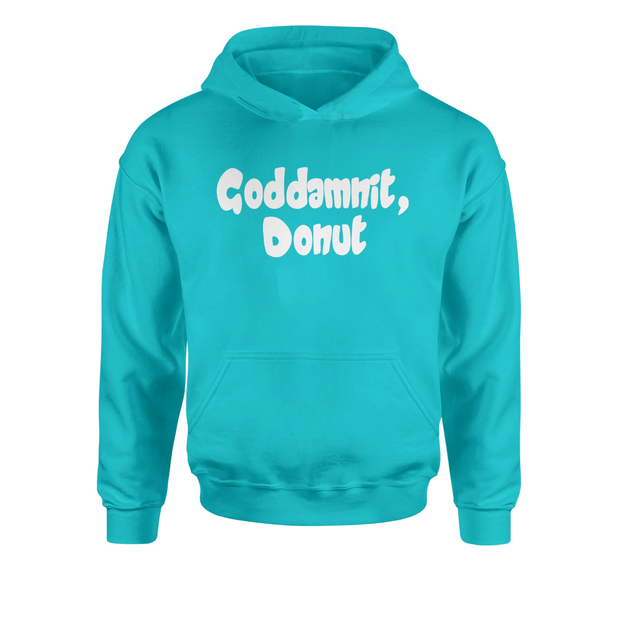 Godd-mnit, Donut Carl Youth-Sized Hoodie Teal