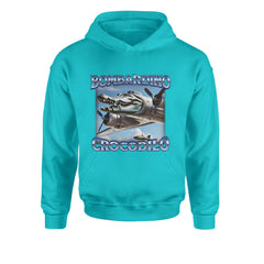 Bombardino Crocodilo Brainrot Youth-Sized Hoodie Teal