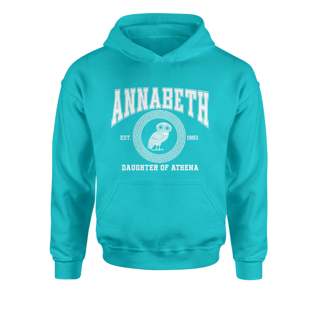 Annabeth Daughter of Athena Owl Wisdom Youth-Sized Hoodie Teal