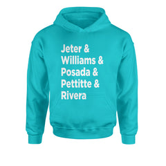 Jeter & Williams & Posada & Pettitte & Rivera Youth-Sized Hoodie Teal