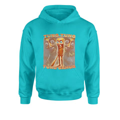 Tung Tung Tung Sahur Enforcer Youth-Sized Hoodie Teal