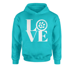 TLC LOVE Dog Rescue Youth-Sized Hoodie Teal