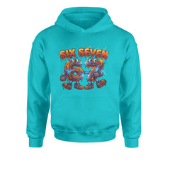 67 Lava Lightning Six Seven Meme Youth-Sized Hoodie Teal