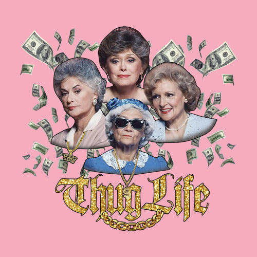 Golden Chain Thug Life Girls Mens T-shirt