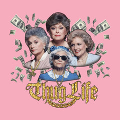 Golden Chain Thug Life Girls Mens T-shirt