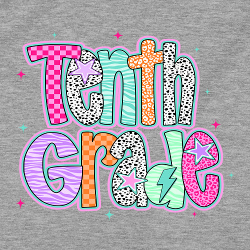 Tenth Grade Trendsetter Colorful Back to School Men's T-shirt