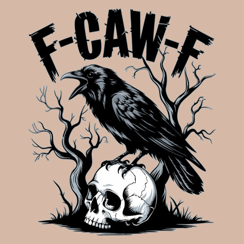 F-Caw-F Crow On Skull F-ck Off Gothic Men's T-shirt