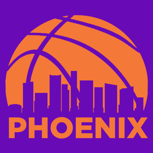 Phoenix Basketball Sunset City Skyline Mens T-shirt