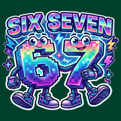 Six Seven 67 Retro Pixel Buddies Mens T-shirt