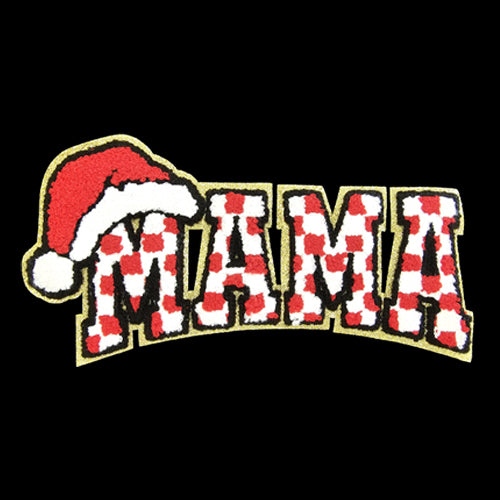 Mama Santa Hat Chenille Patch  Mens T-shirt