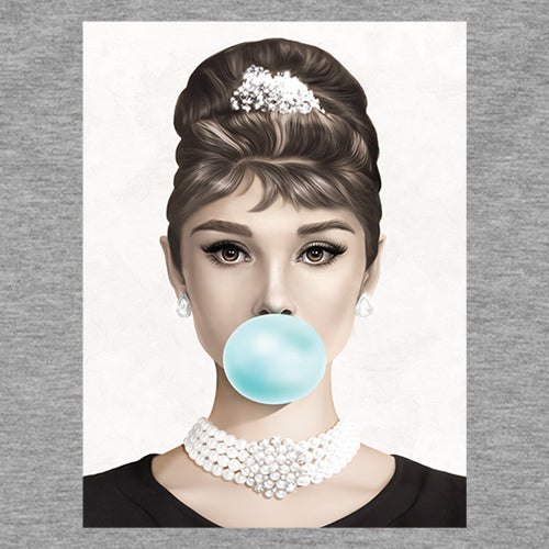 Audrey Hepburn Chewing Bubble Gum American Icon Mens T-shirt