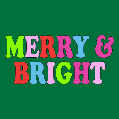 Merry and Bright Festive Christmas Holiday  Mens T-shirt