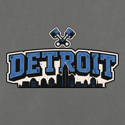 Detroit Motor City Retro Piston Mens T-shirt