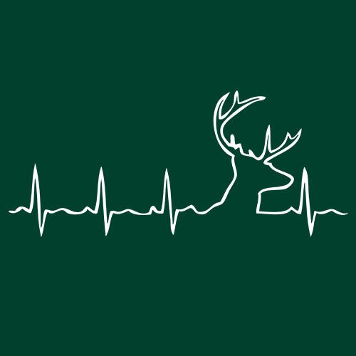 Hunting Heartbeat Deer Hunter Buck Stag Antlers  Mens T-shirt 