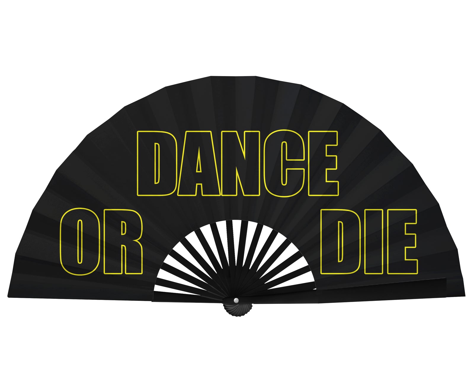 Dance Or Die Clack Fan, Little Monster Show Hand Fan, Large Concert Folding Fan, Grunge Fan, Pop Music Merch , Festival - 26 Inches