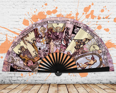 Tarot Card Hand Fan, Large Mystic Fans, Burning Man Accessories, Large Clack Fans, Rave Fan, Festival Accessories, Oversized Folding Fan