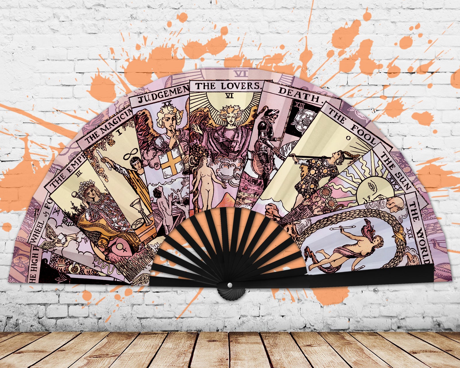 Tarot Card Hand Fan, Large Mystic Fans, Burning Man Accessories, Large Clack Fans, Rave Fan, Festival Accessories, Oversized Folding Fan