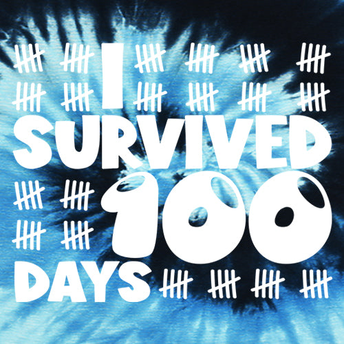 I Survived 100 Days Tally Marks Mens T-shirt 