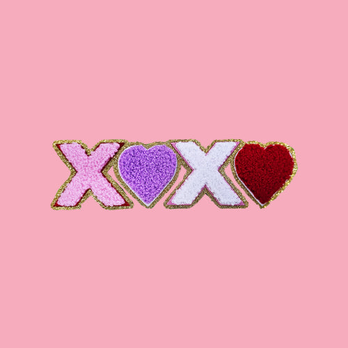 XOXO Chenille Patch Valentines Days  Mens T-shirt