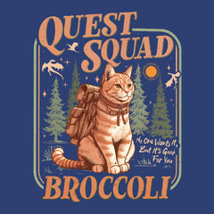 Quest Squad Broccoli Cat Fantasy Reader  Mens T-shirt