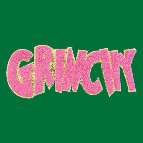 Pink Gr-nchy Chenille Patch  Mens T-shirt