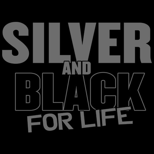 Silver And Black For Life Football Fan Mens T-shirt