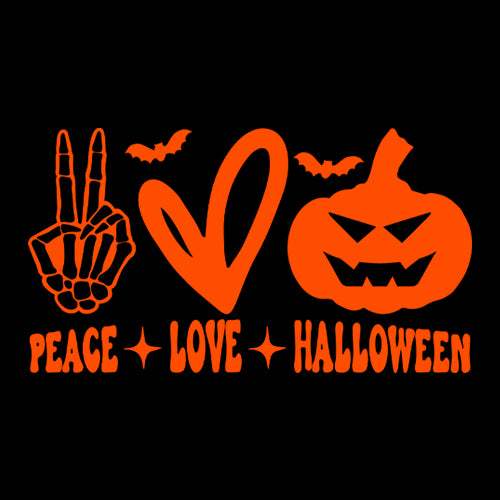 Peace, Love and Halloween Mens T-shirt