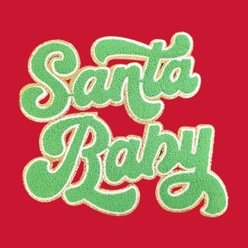 Green Santa Baby Chenille Patch  Mens T-shirt