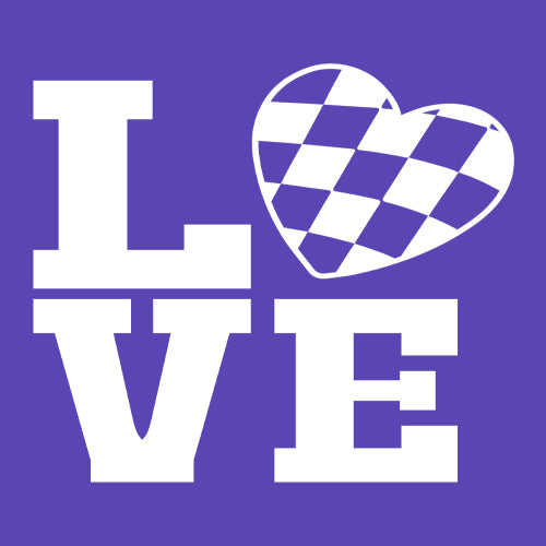 Love Racing Checkered Flag Heart Mens T-shirt 