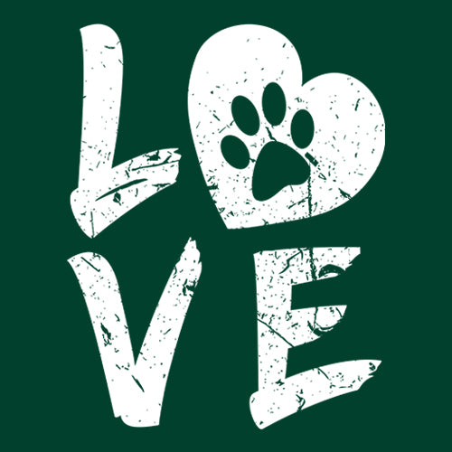 I Love My Dog Paw Print  Mens T-shirt 