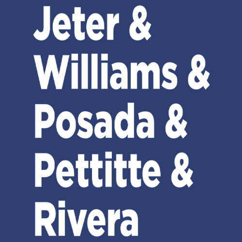 Jeter & Williams & Posada & Pettitte & Rivera Mens T-shirt 