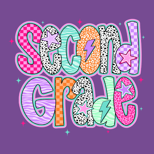Second Grade Star Colorful Back to School Men's T-shirt