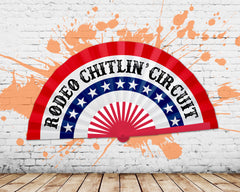 Cowboy Fan, Red White Blue Fan, Rodeo Chitlin Circuit Clack Fan, Large Carter Show Hand Fan, Country Music Merch, Gift - 26 Inch