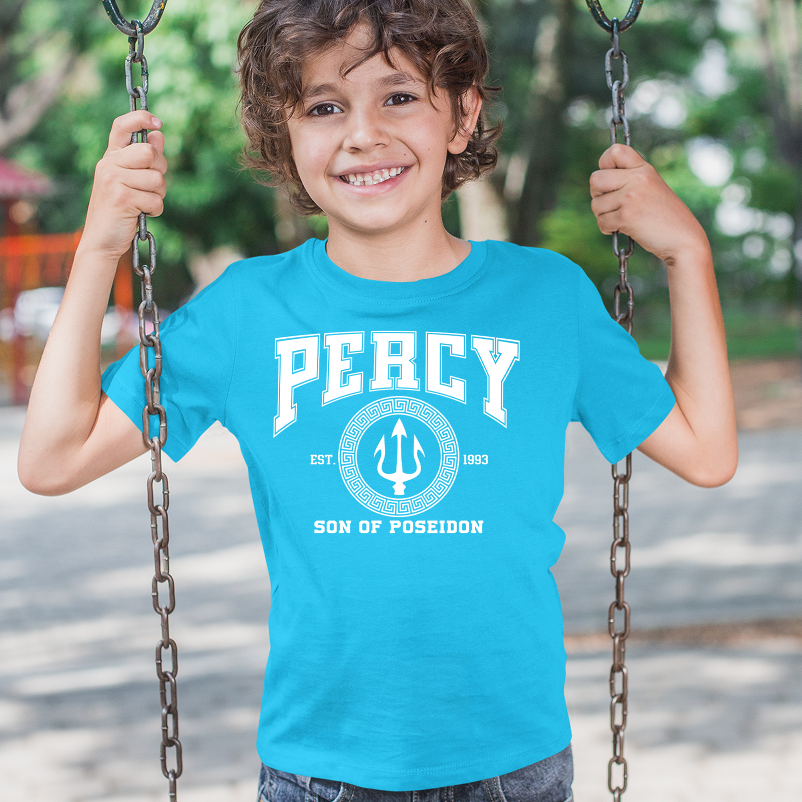 Percy Son Of Poseidon Sea God Mens T-shirt Black