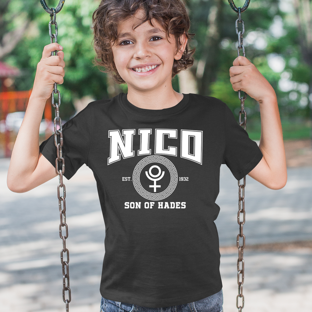 Nico Son of Hades Underworld Crest Mens T-shirt 