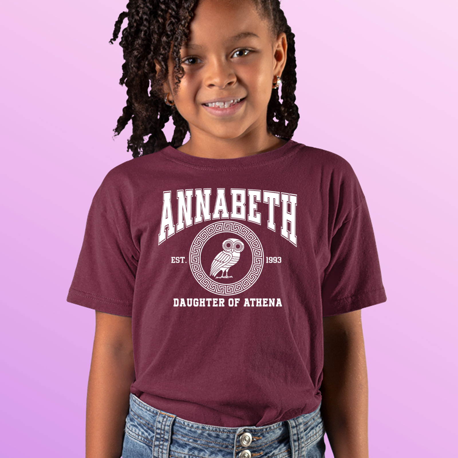 Annabeth Daughter of Athena Owl Wisdom Mens T-shirt Black